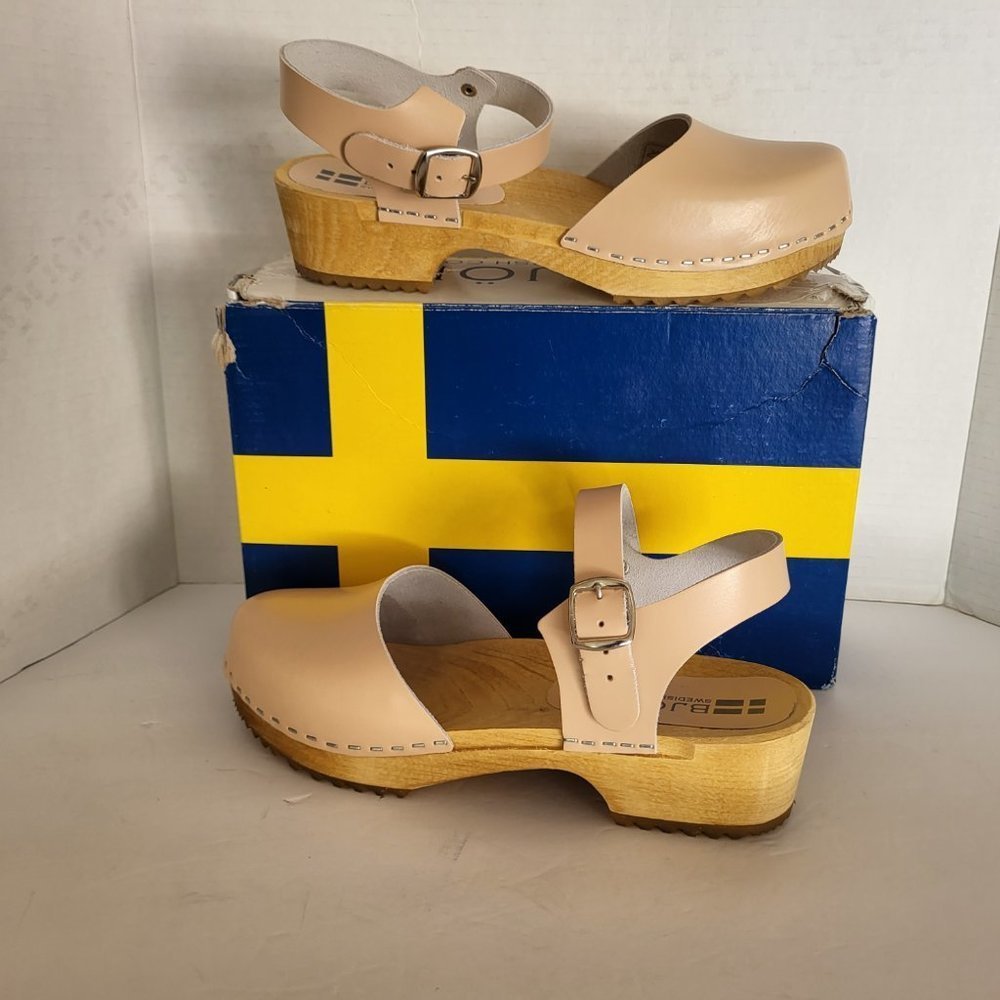 BJORK - ALMA Swedish Wood Clog Leather Sandals -  8